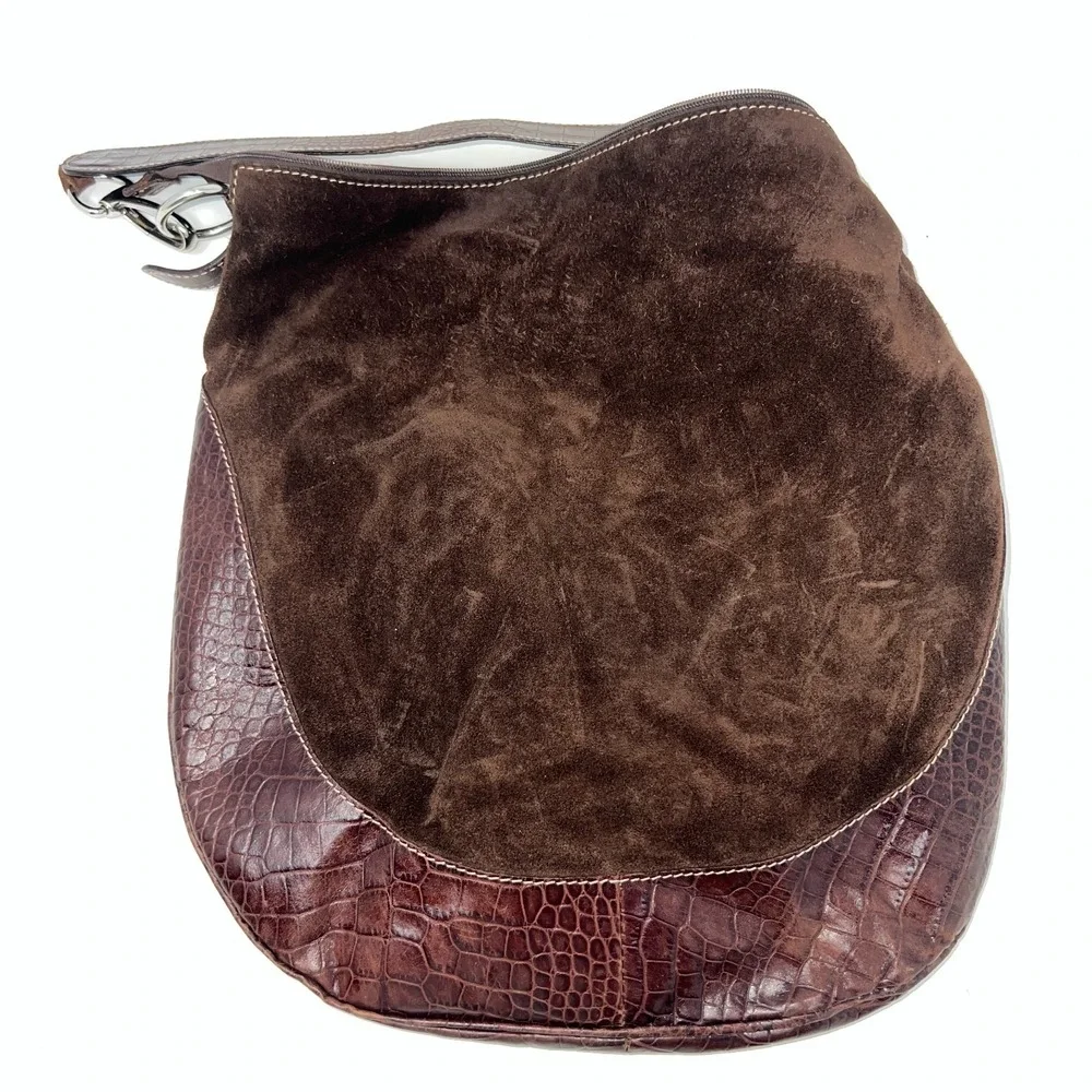 Giudit Vintage Brown Suede Leather Purse Handbag Made In Italy ***